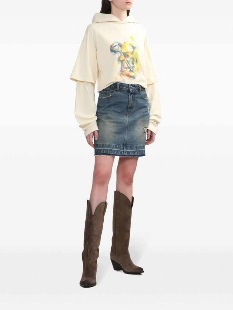We11done teddy bear-print hoodie outlook