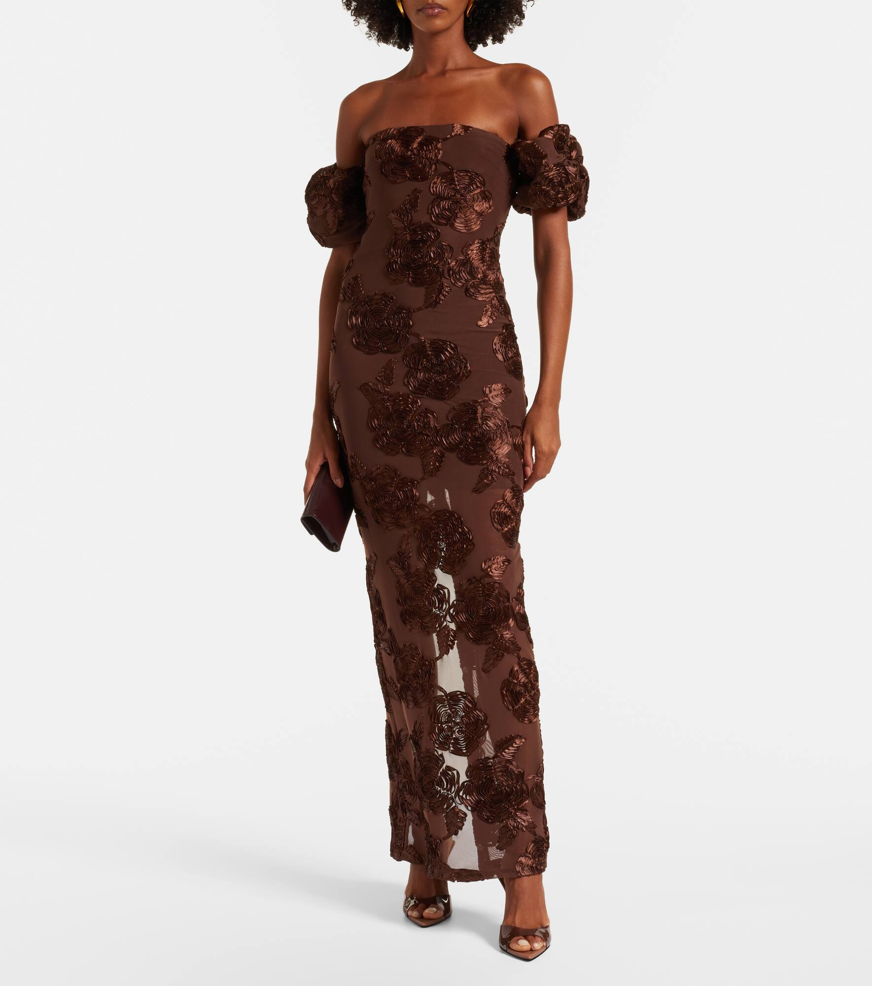Tasha embroidered off-shoulder maxi dress - 2