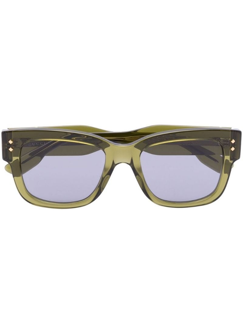 square transparent-frame sunglasses - 1