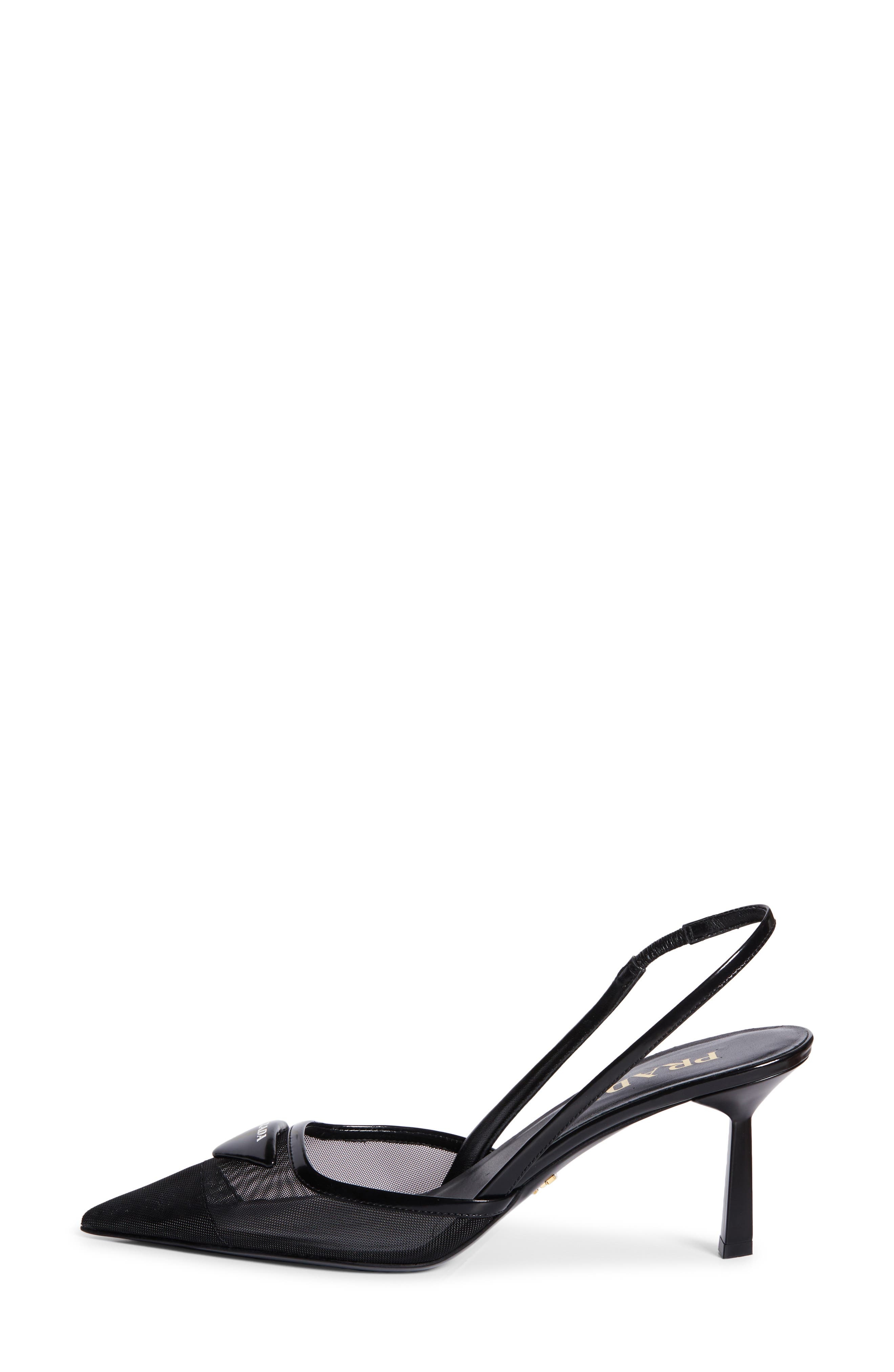 Prada Mesh Slingback Pump in Nero at Nordstrom - 3