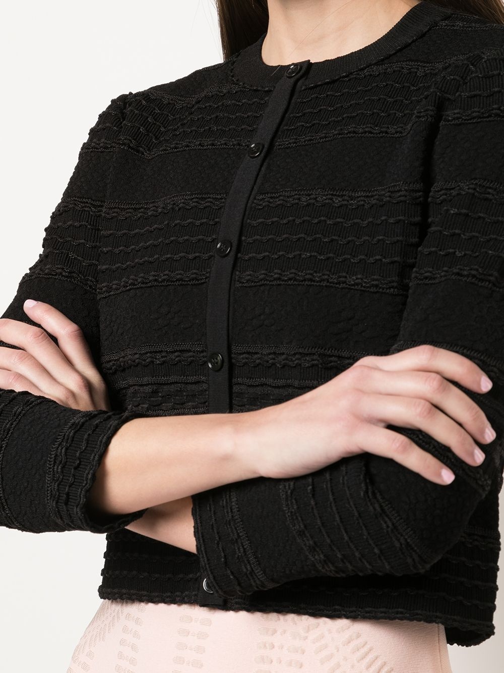 cropped textured knit cardigan - 5