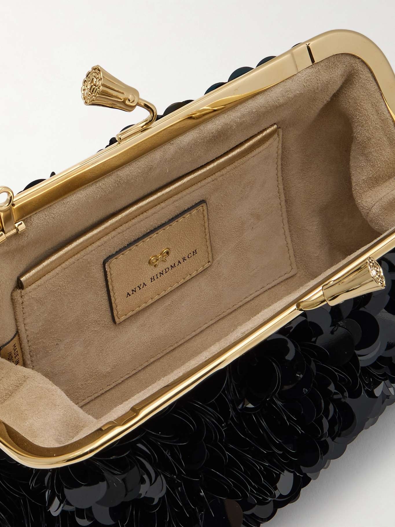 Maud paillette-embellished recycled-satin clutch - 5