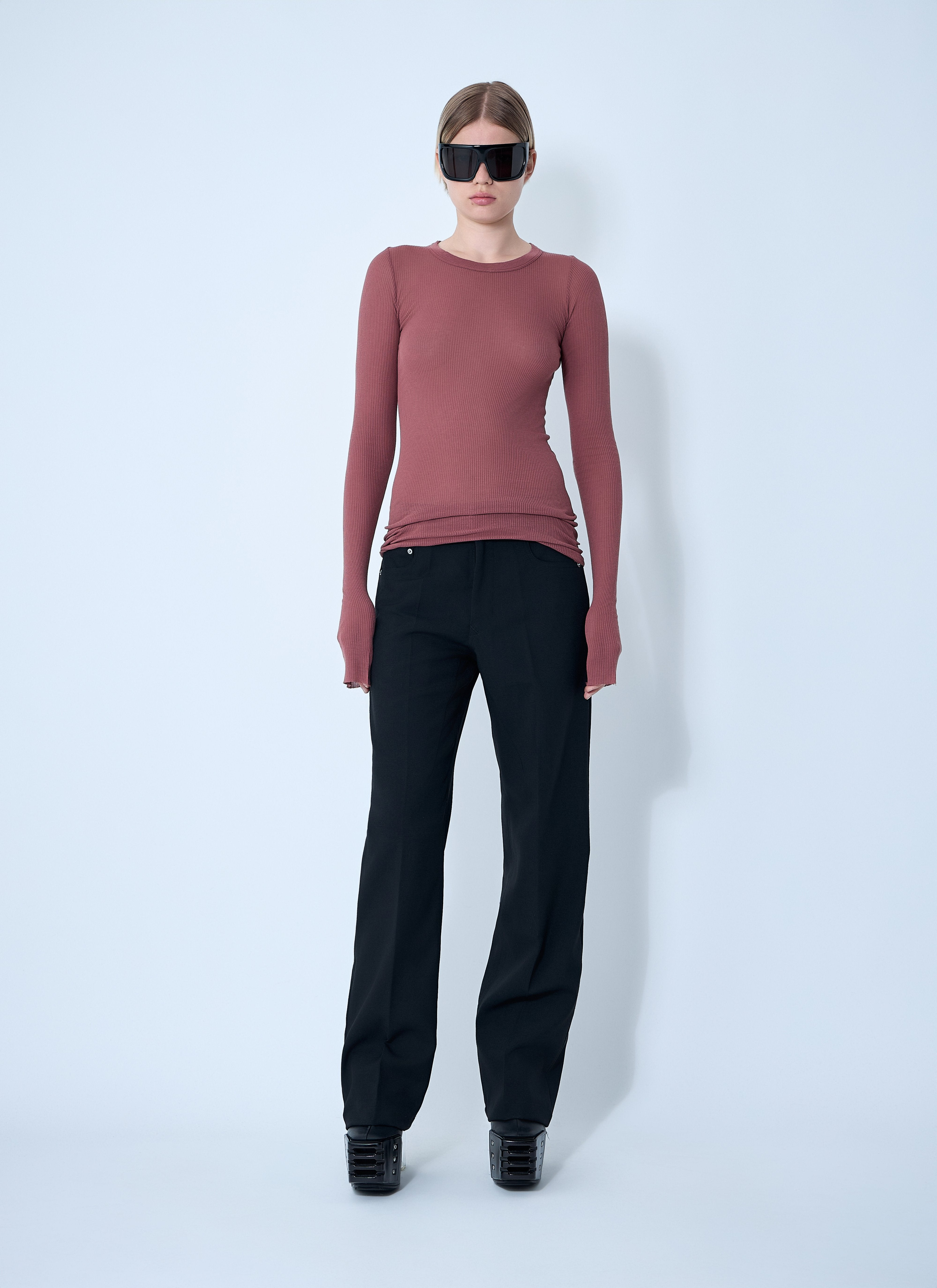 Rick Owens Women Ribbed Long Sleeve Top - 2