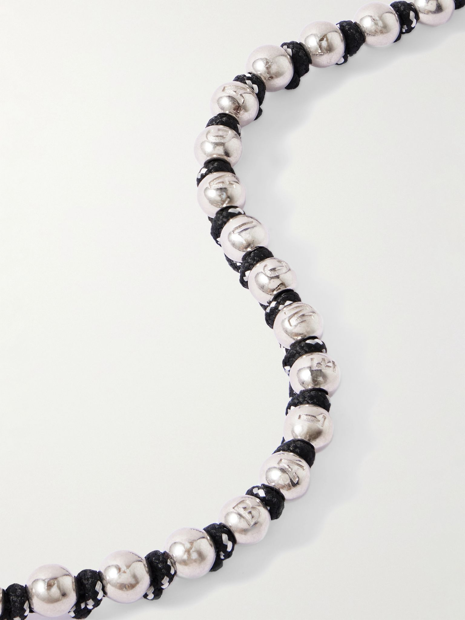 Malibu Recycled Silver-Tone and Cord Choker Silver - 4