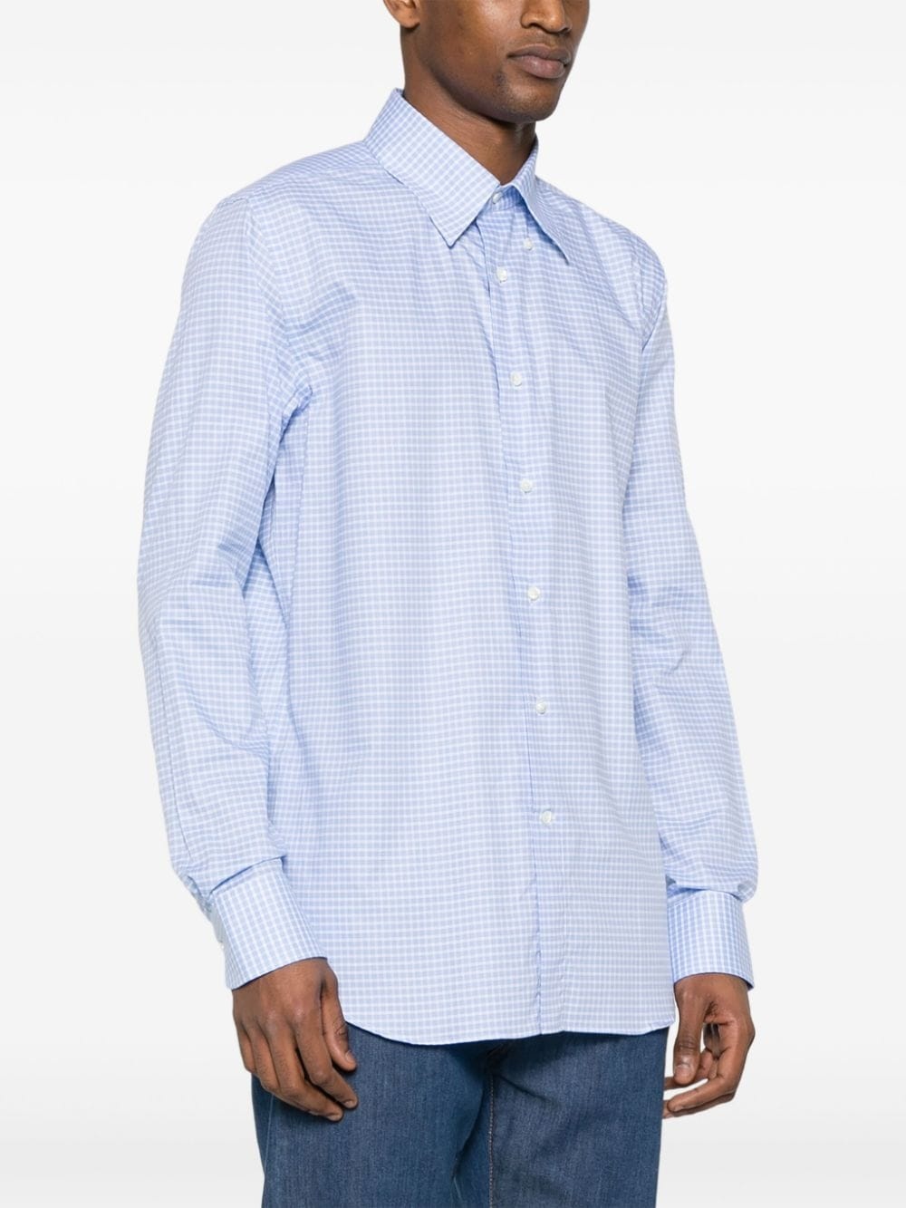 checked twill shirt - 3