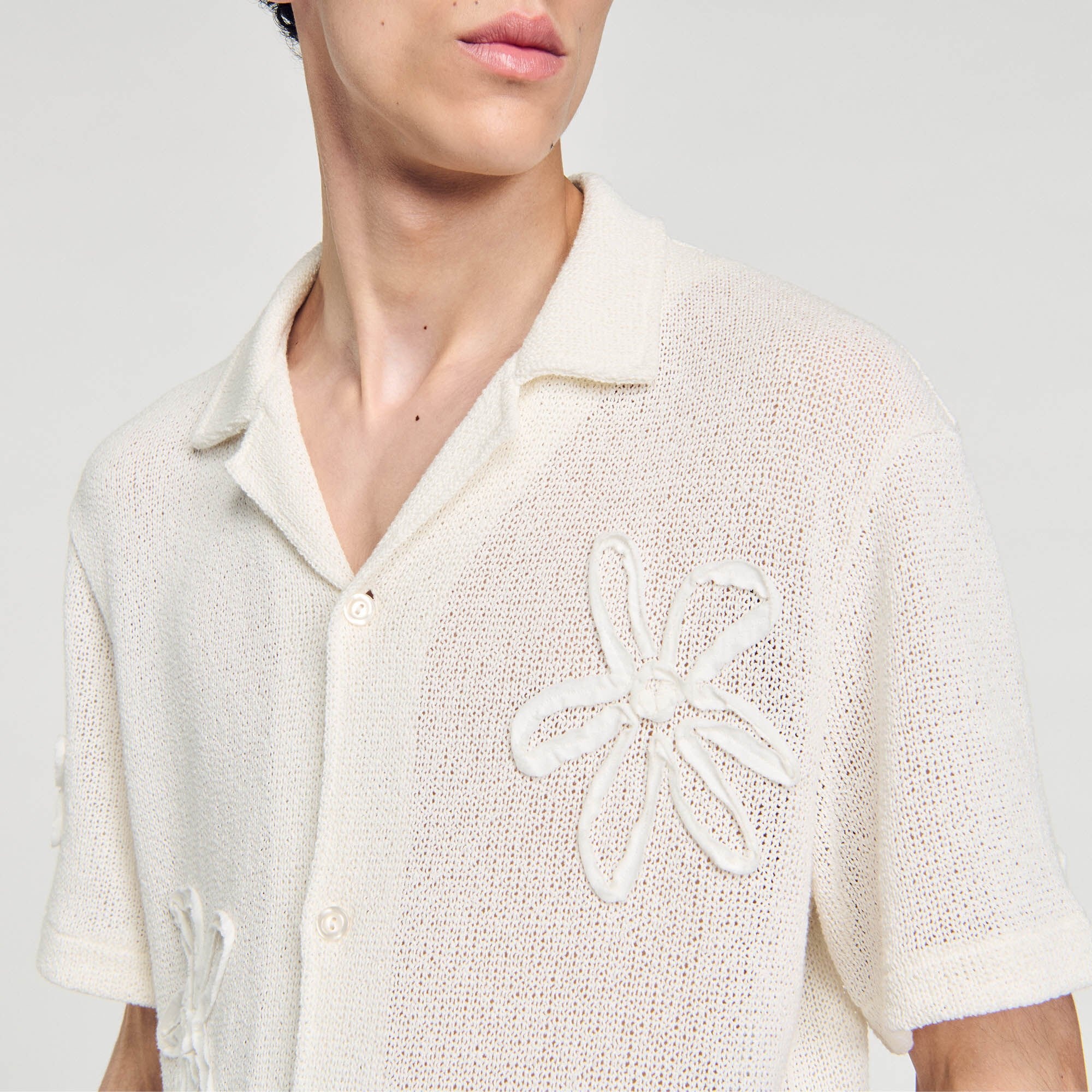 FLORAL KNIT SHIRT - 4