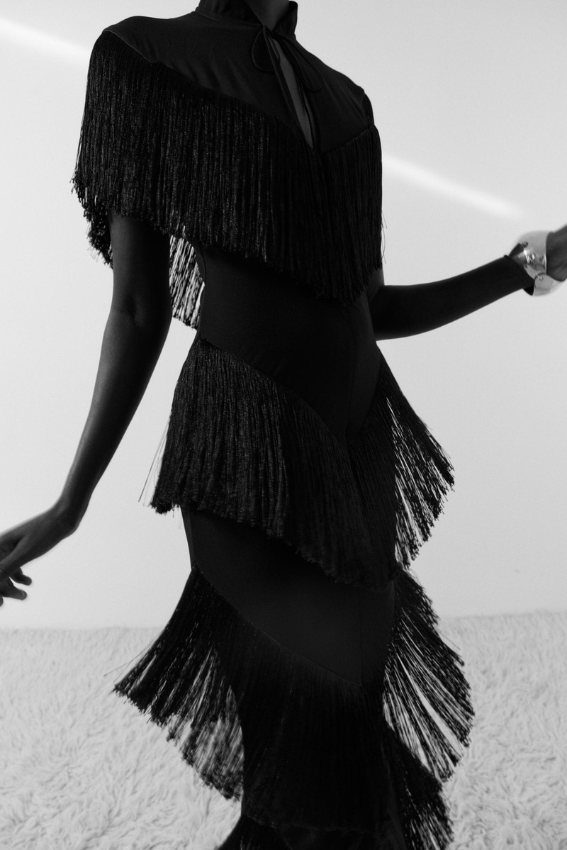 De La Vali TELLUS MIDI DRESS IN BLACK CHIFFON outlook