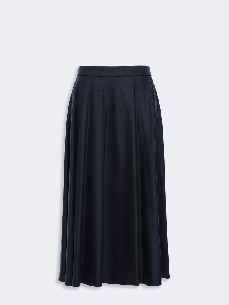 BETULLA Long wool flannel skirt - MIDNIGHTBLUE 1