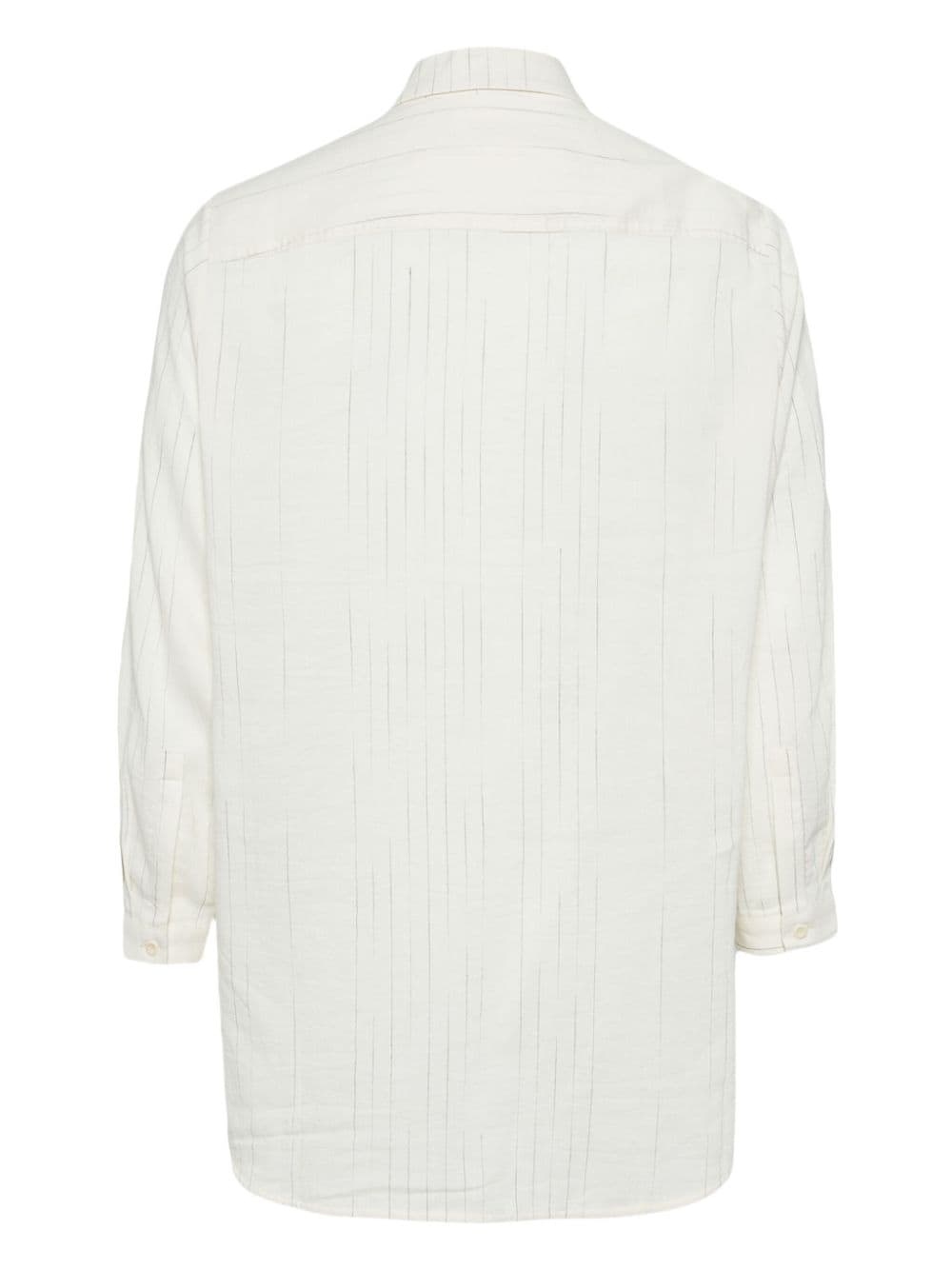 stripe-print cotton-linen shirt - 2