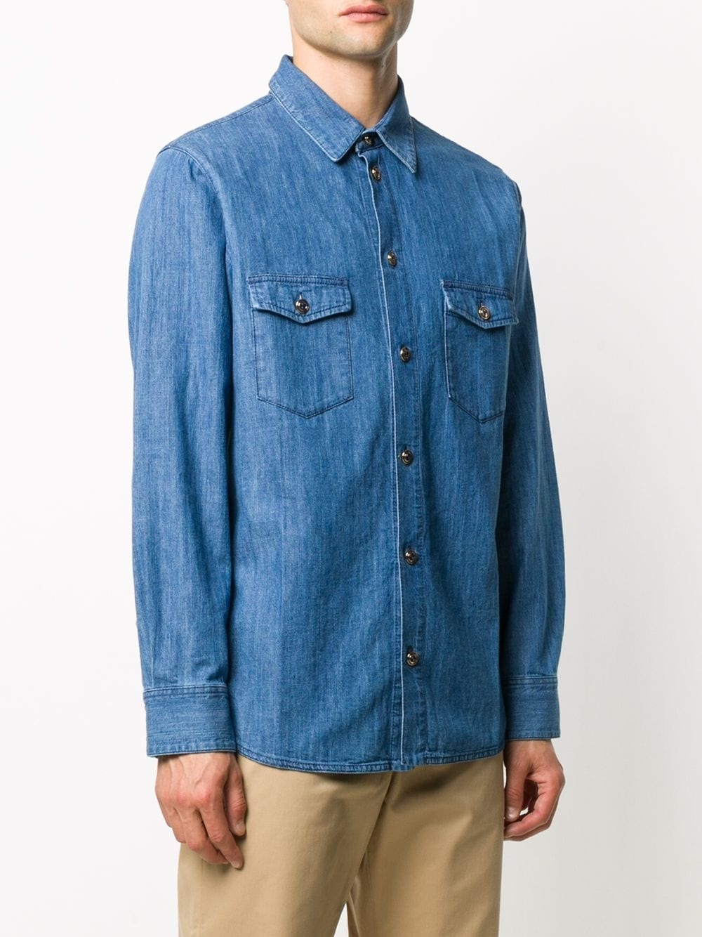 Interlocking G buttons denim shirt - 3