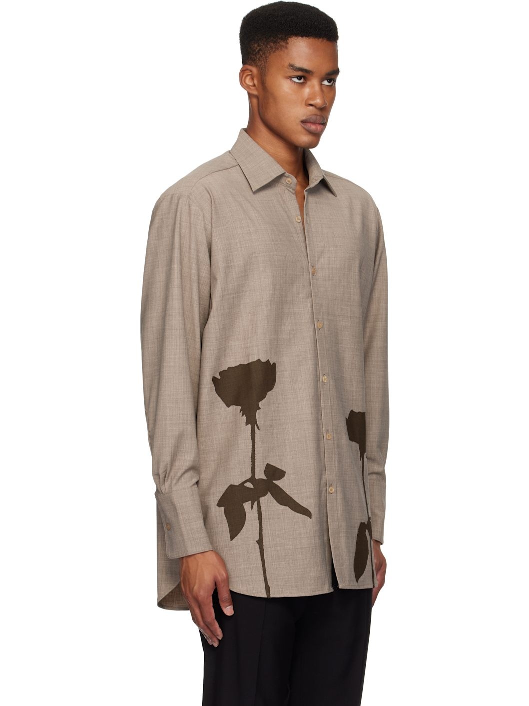 Beige & Brown Go To Flower Shirt - 2