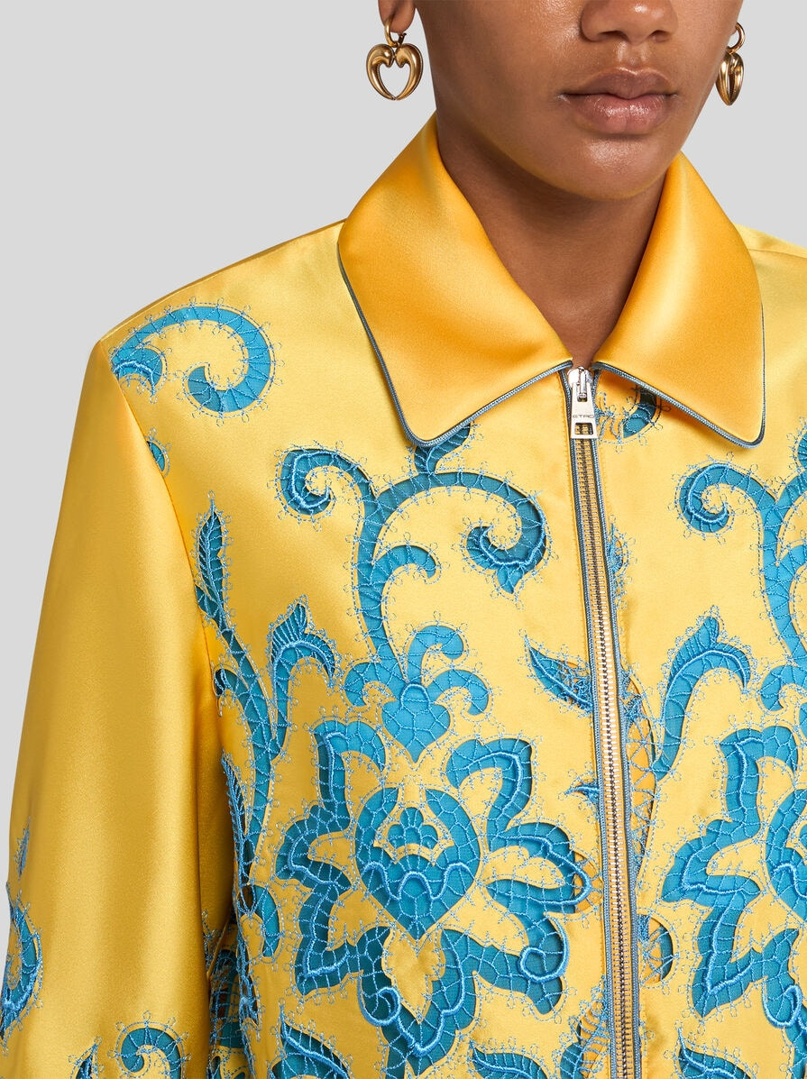 CROPPED BOMBER JACKET WITH EMBROIDERY - 2