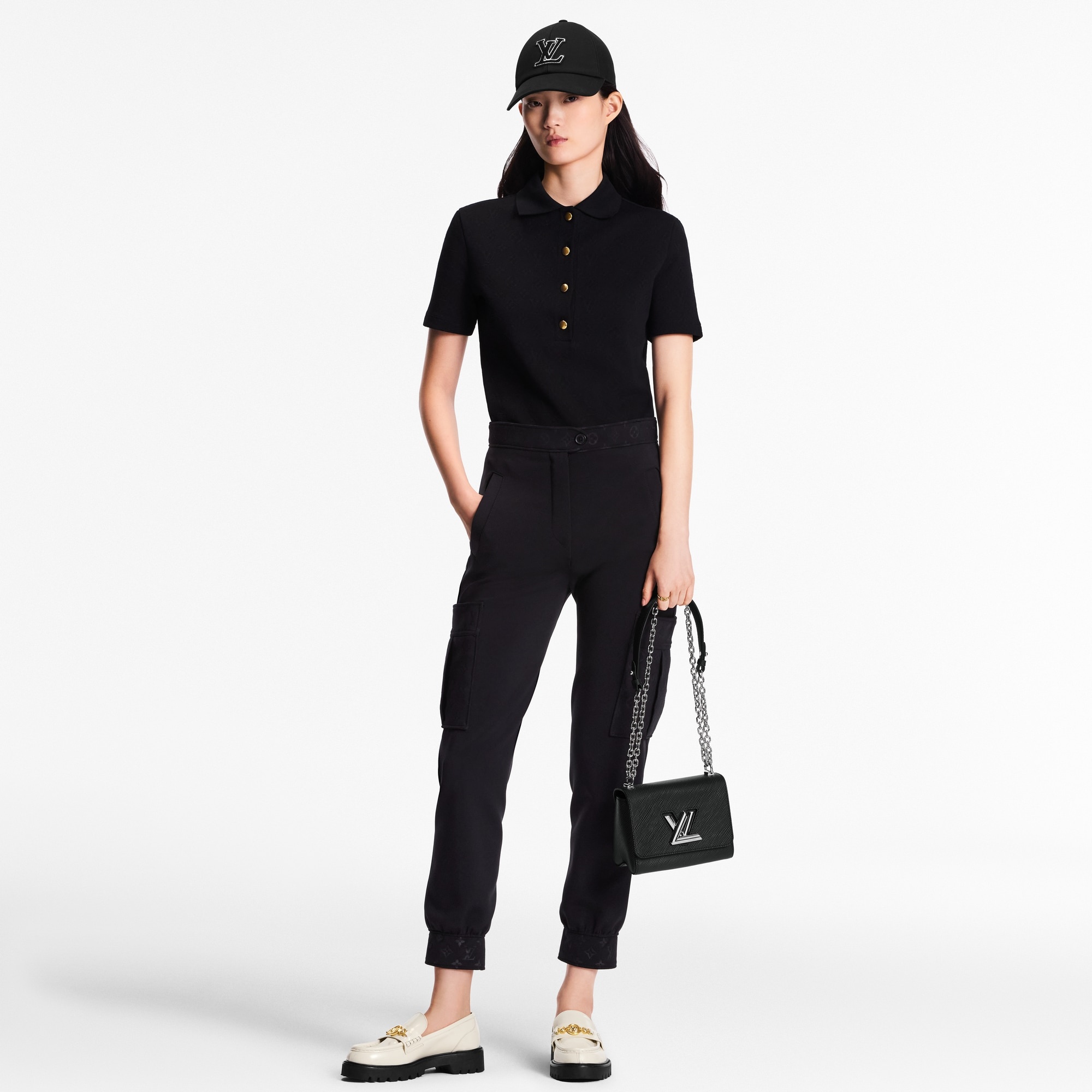 Monogram Piqué Polo Top - 4