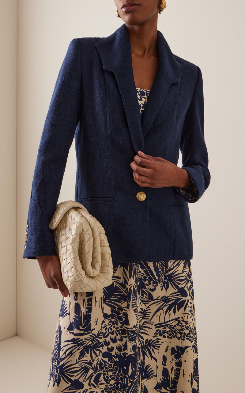 Johanna Ortiz Vision Quest Linen Jacket navy outlook