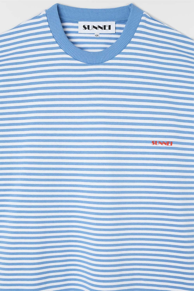 SUNNEI MEGA OVER T-SHIRT / azure & optical white stripes outlook