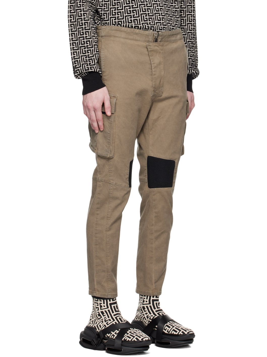 Khaki Insert Cargo Pants - 2