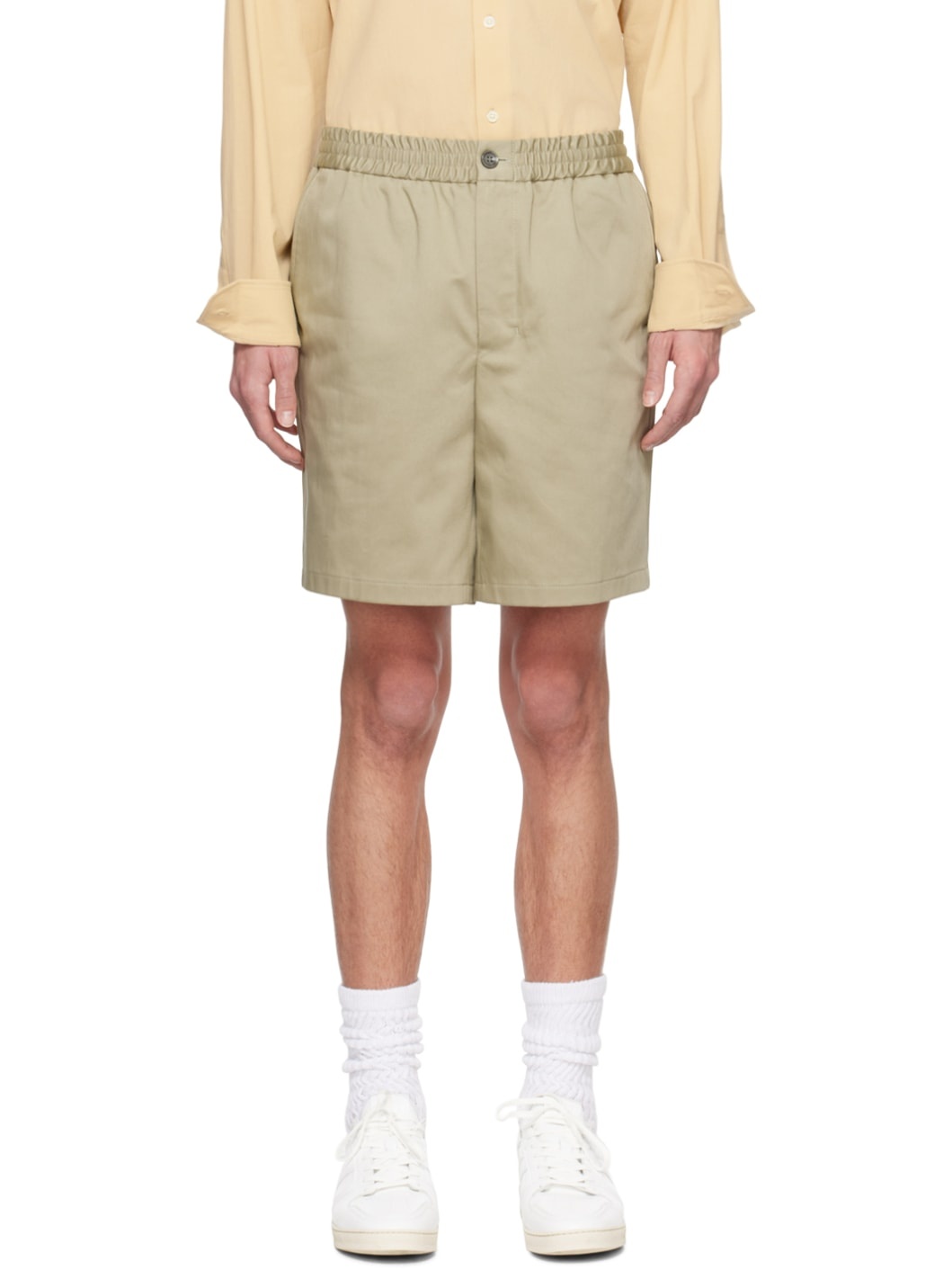 Khaki Elasticated Waist Shorts - 1