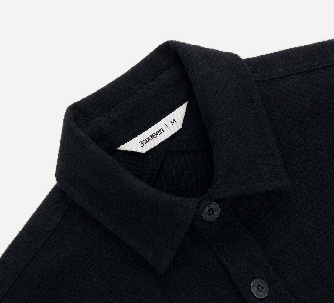 Crosscut Flannel - Black Cotton Twill - 3