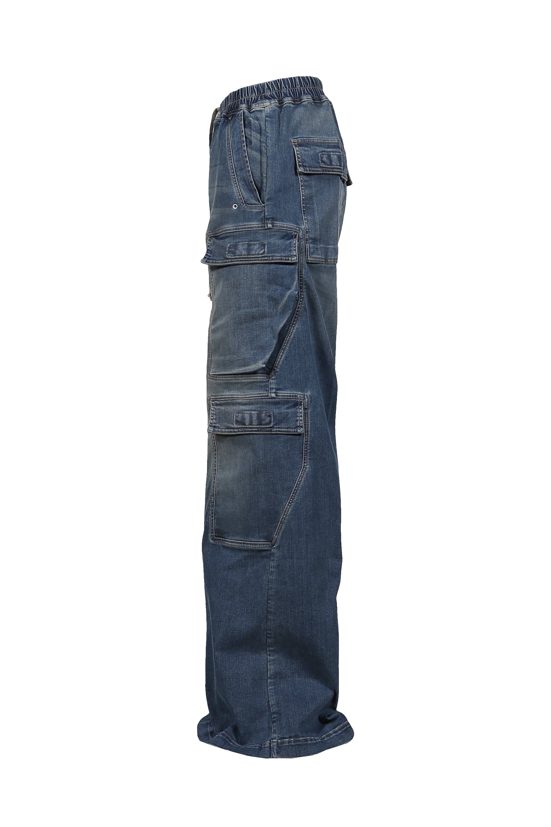 デニム・ジーパン Rick Owens DRKS WOMEN DOUBLE CARGO JUMBO BELAS WASHED INDIGO Rick Owens DRKSHDW DOUBLE CARGO JUMBO BELAS / WASHED INDIGO