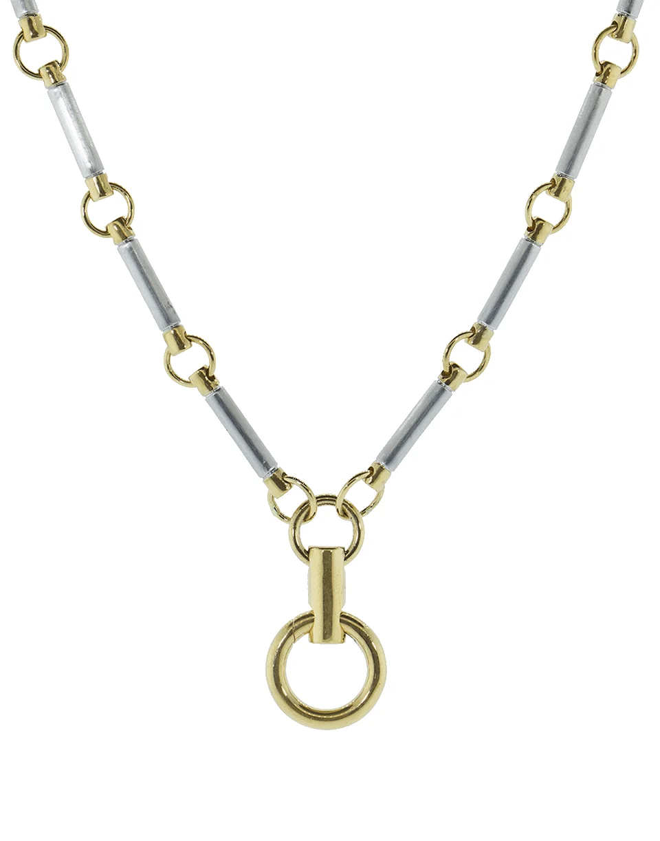 White and Yellow Gold Element Clock Weight Chain - 1