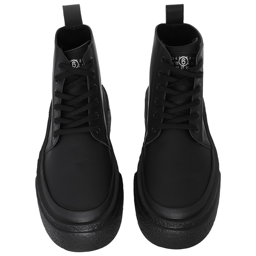 MM6 Oversized Sole High-Top Leather Sneakers - 3
