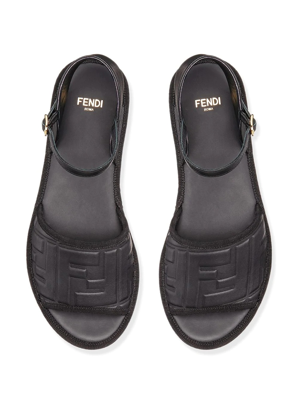 embossed FF motif platform sandals - 4