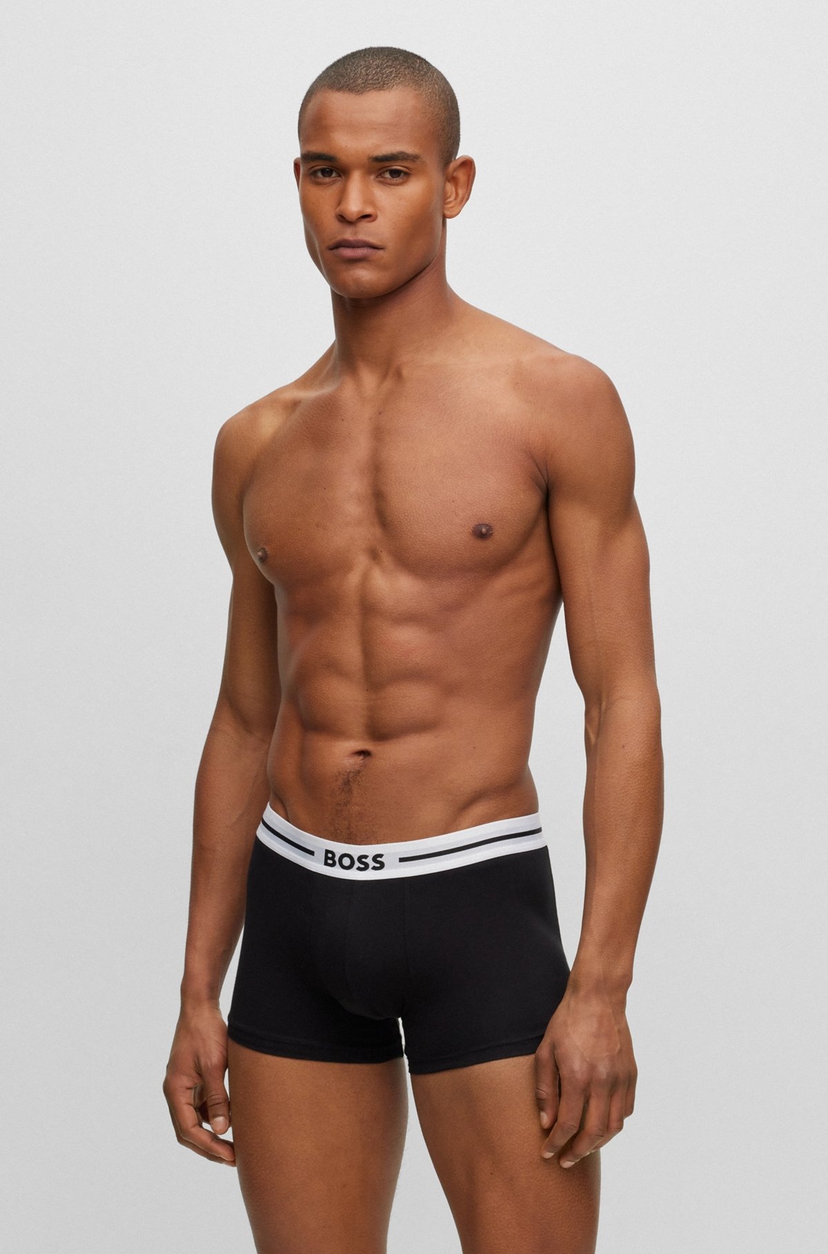 THREE-PACK OF STRETCH-COTTON TRUNKS WITH LOGO WAISTBANDS - 2