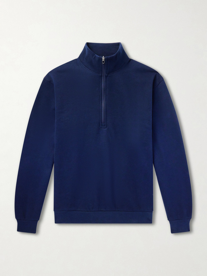 Steady State Cotton-Blend Jersey Half-Zip Sweatshirt 1