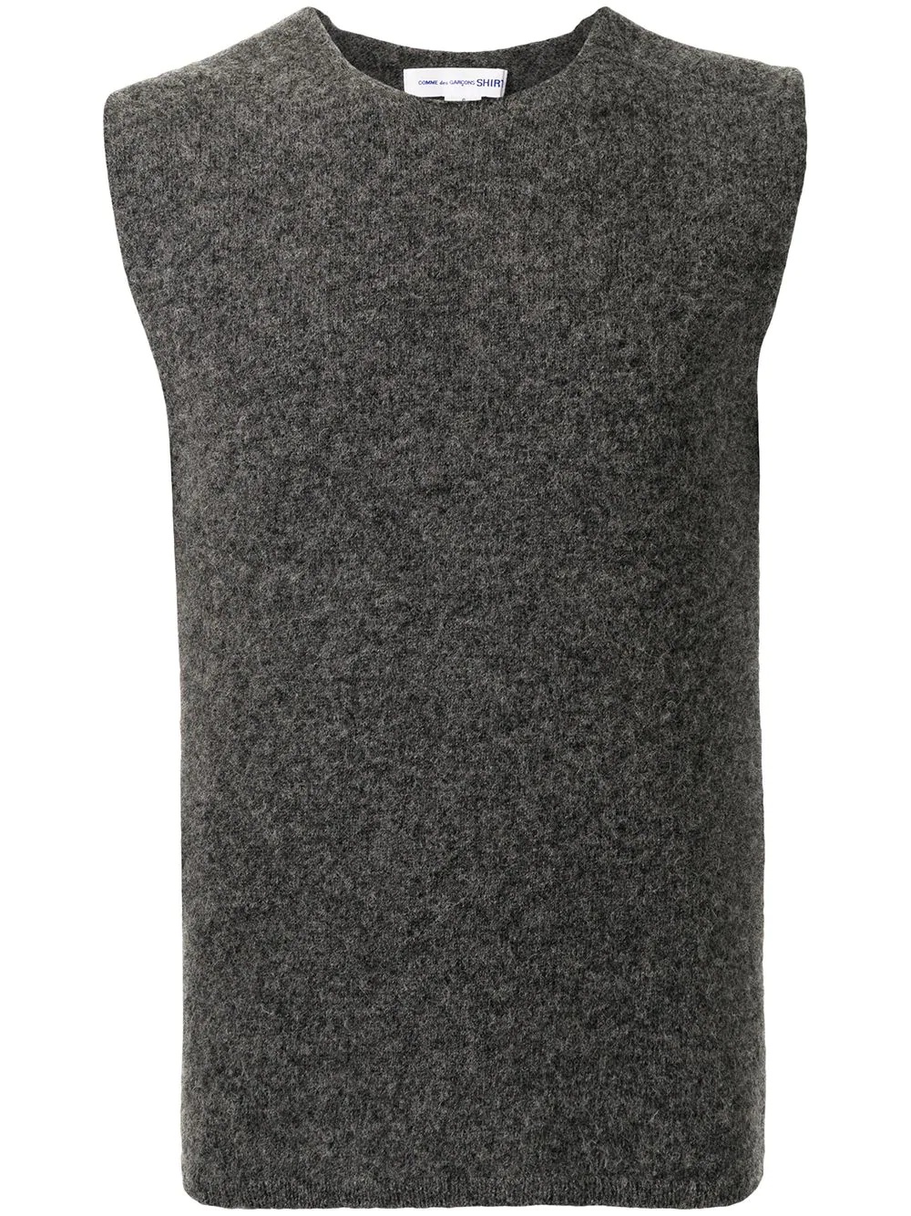 crew-neck wool vest - 1