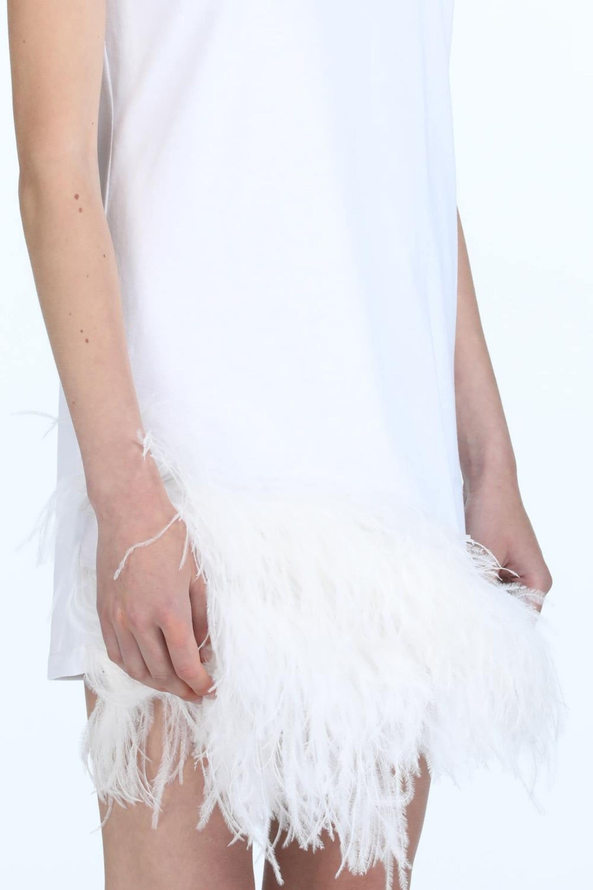 FEATHER-TRIMMED MINI DRESS - 4
