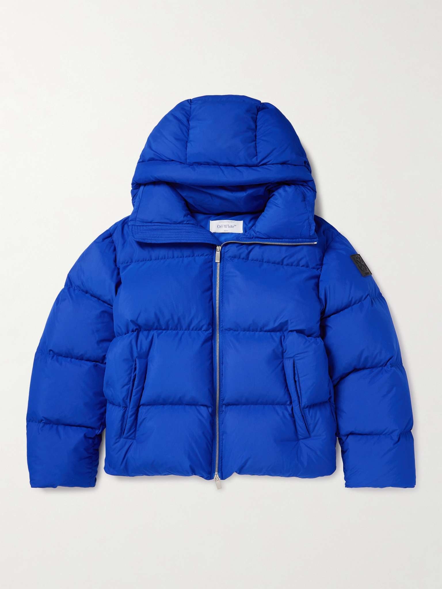 Logo-Appliquéd Quilted Shell Hooded Down Jacket - 1