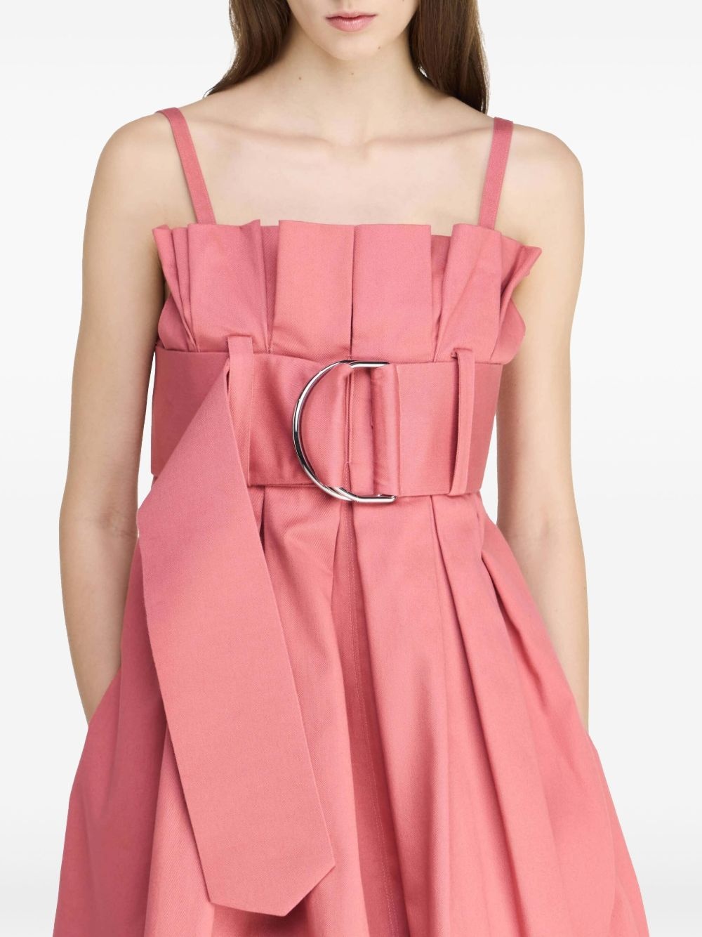 belted pleated mini dress - 4