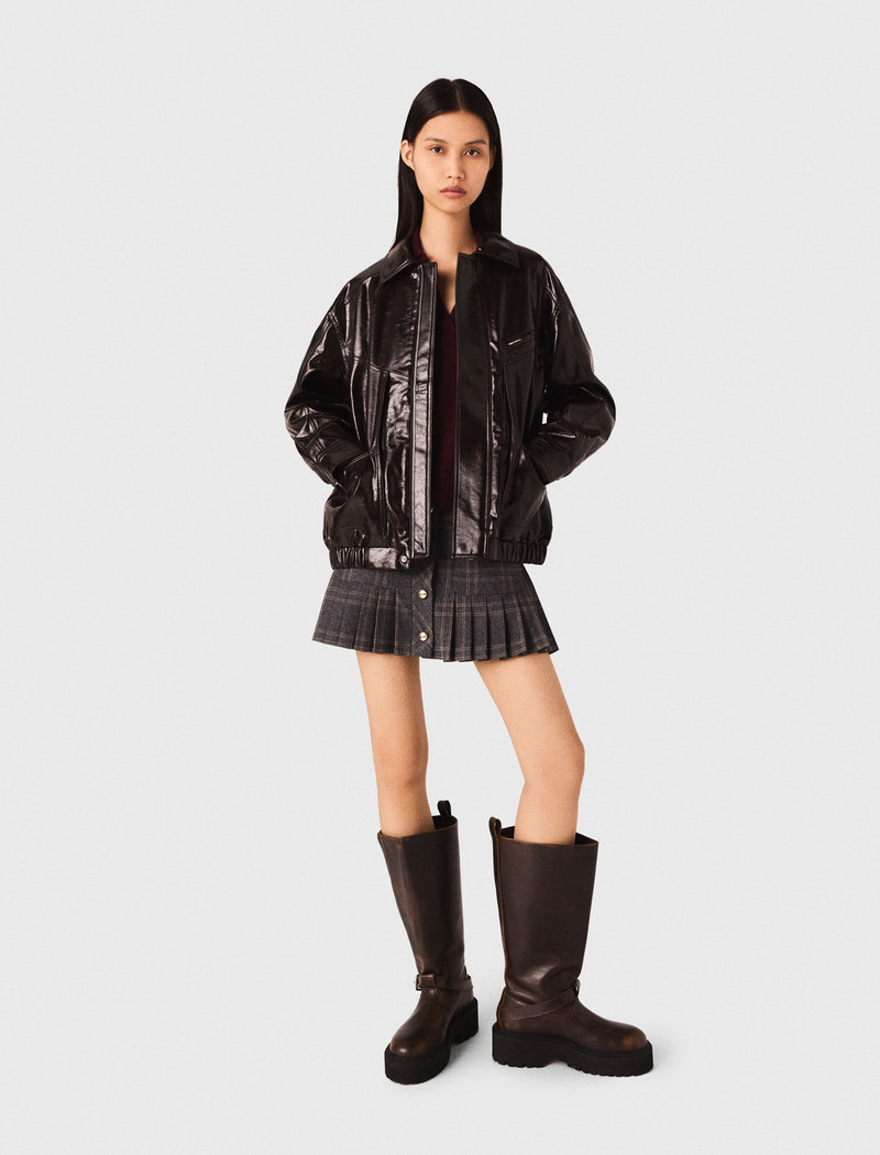 Crackled faux leather jacket 5