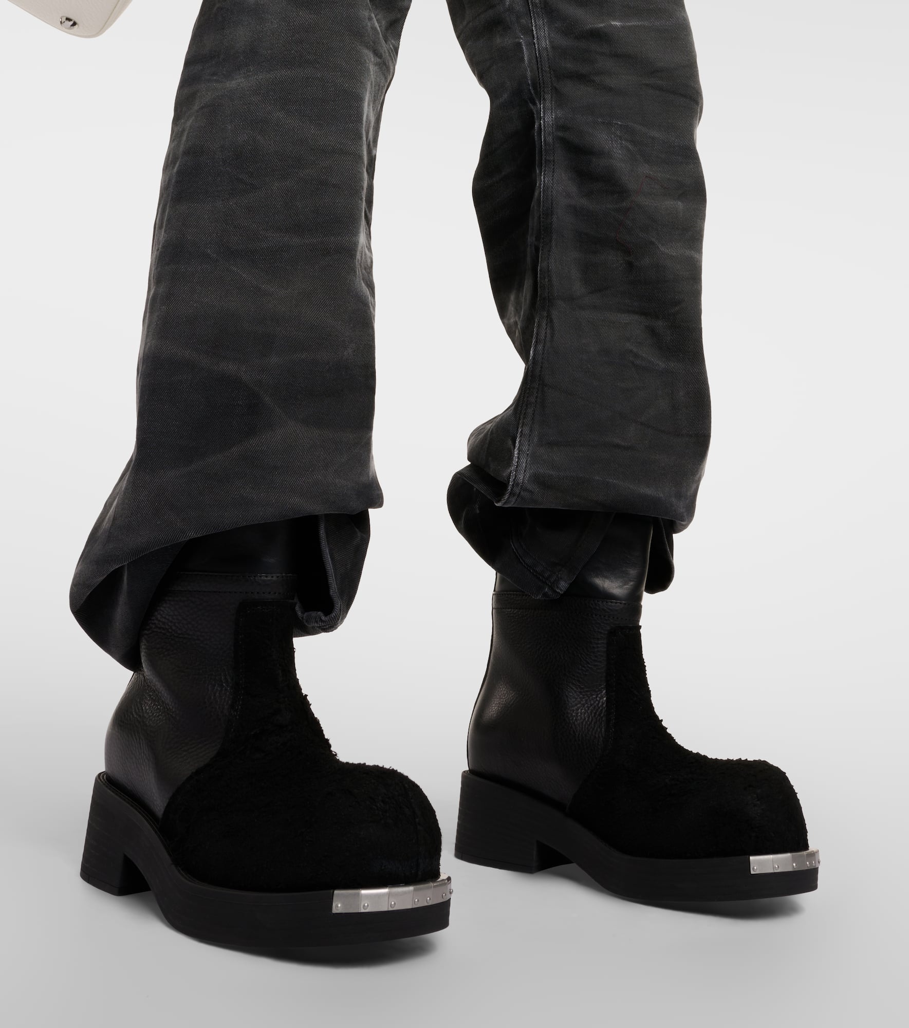 Leather and suede ankle boots - 4