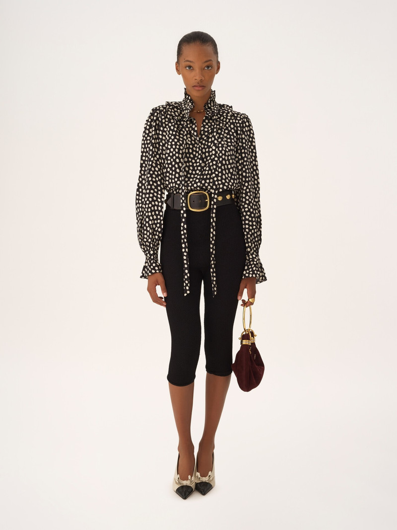 Chloé TIE-FRONT RUFFLED BLOUSE IN SILK JACQUARD outlook