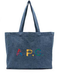 A.P.C. Diane logo-print denim tote bag | REVERSIBLE