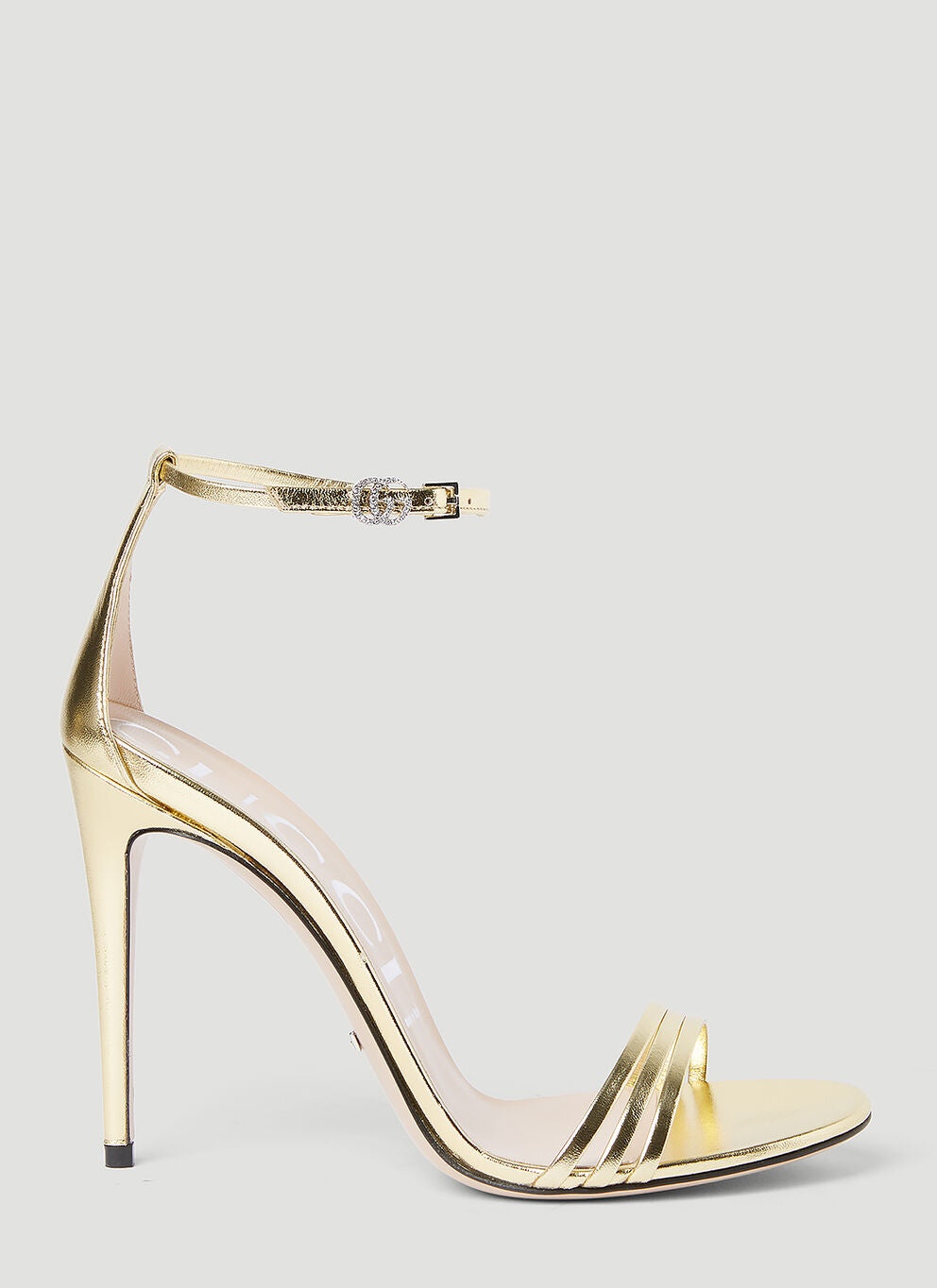 Gucci Women Metallic Leather Heeled Sandals - 1