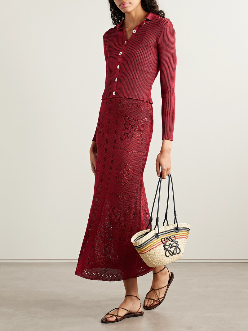 CALLE DEL MAR Cropped Ribbed-knit Cardigan outlook