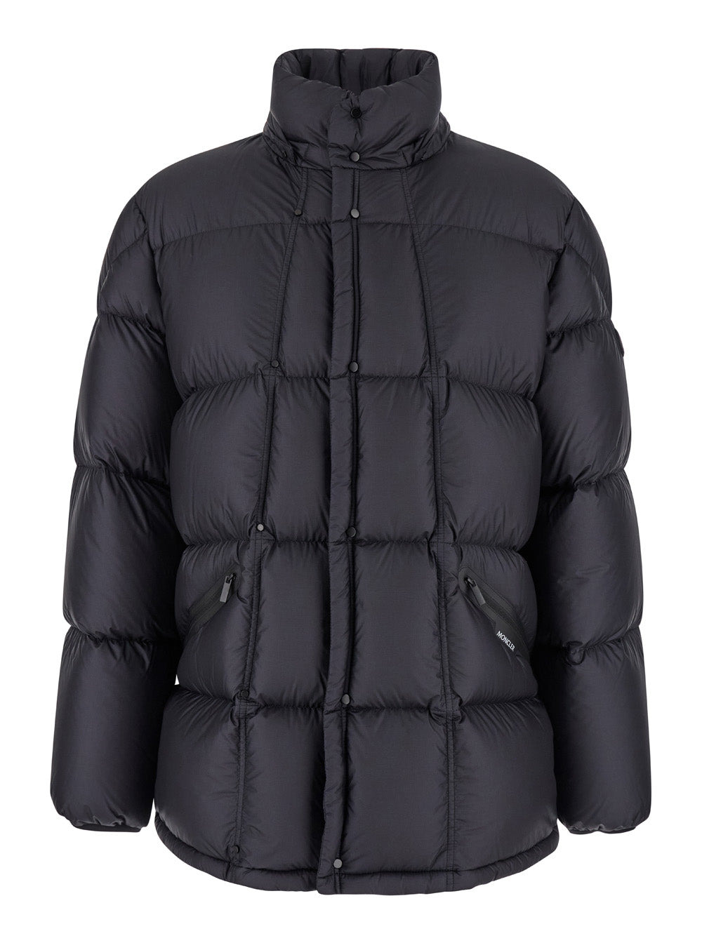 Moncler Men Long Black Down Jacket With Detachable Hood In Tech Fabric Man - 4