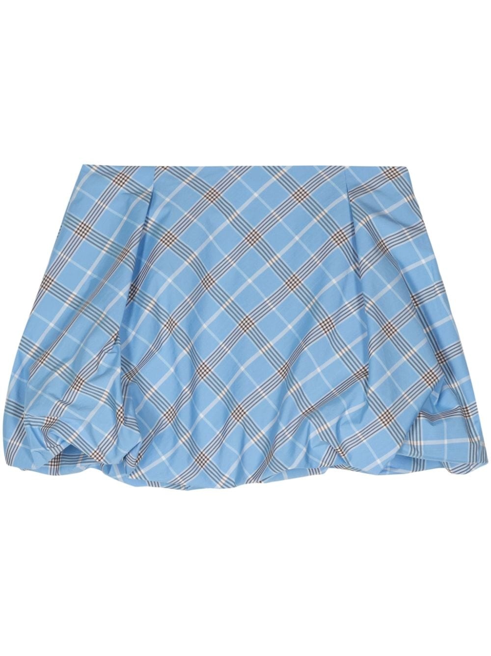 plaid puffball miniskirt - 1