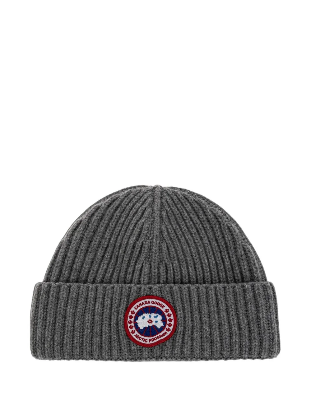 logo-patch ribbed-knit beanie hat - 1