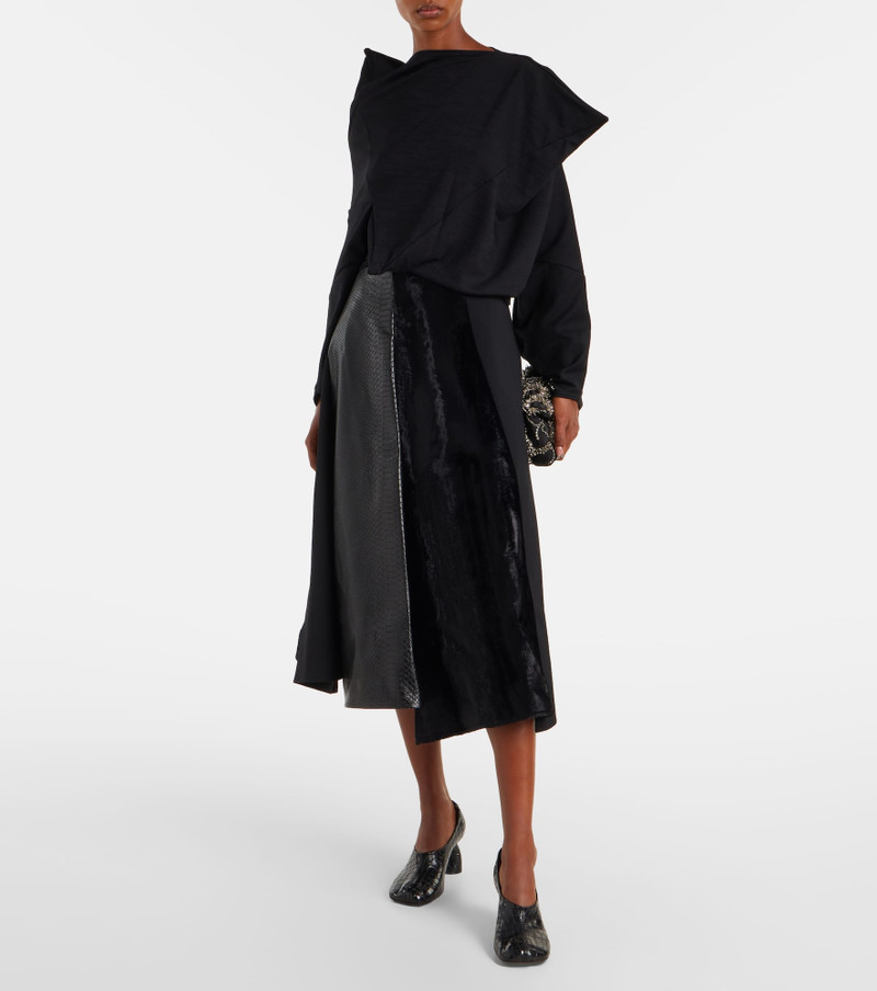 Junya Watanabe High-rise wool-blend maxi skirt outlook