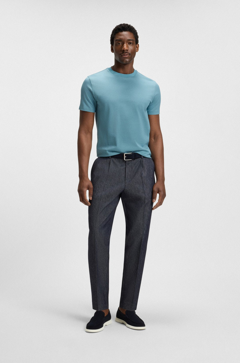 BOSS GEOMETRIC-JACQUARD T-SHIRT IN MERCERIZED COTTON outlook