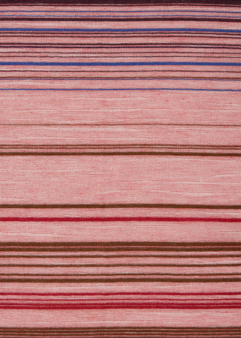 Red Cotton-Blend Thin Stripe Scarf 3