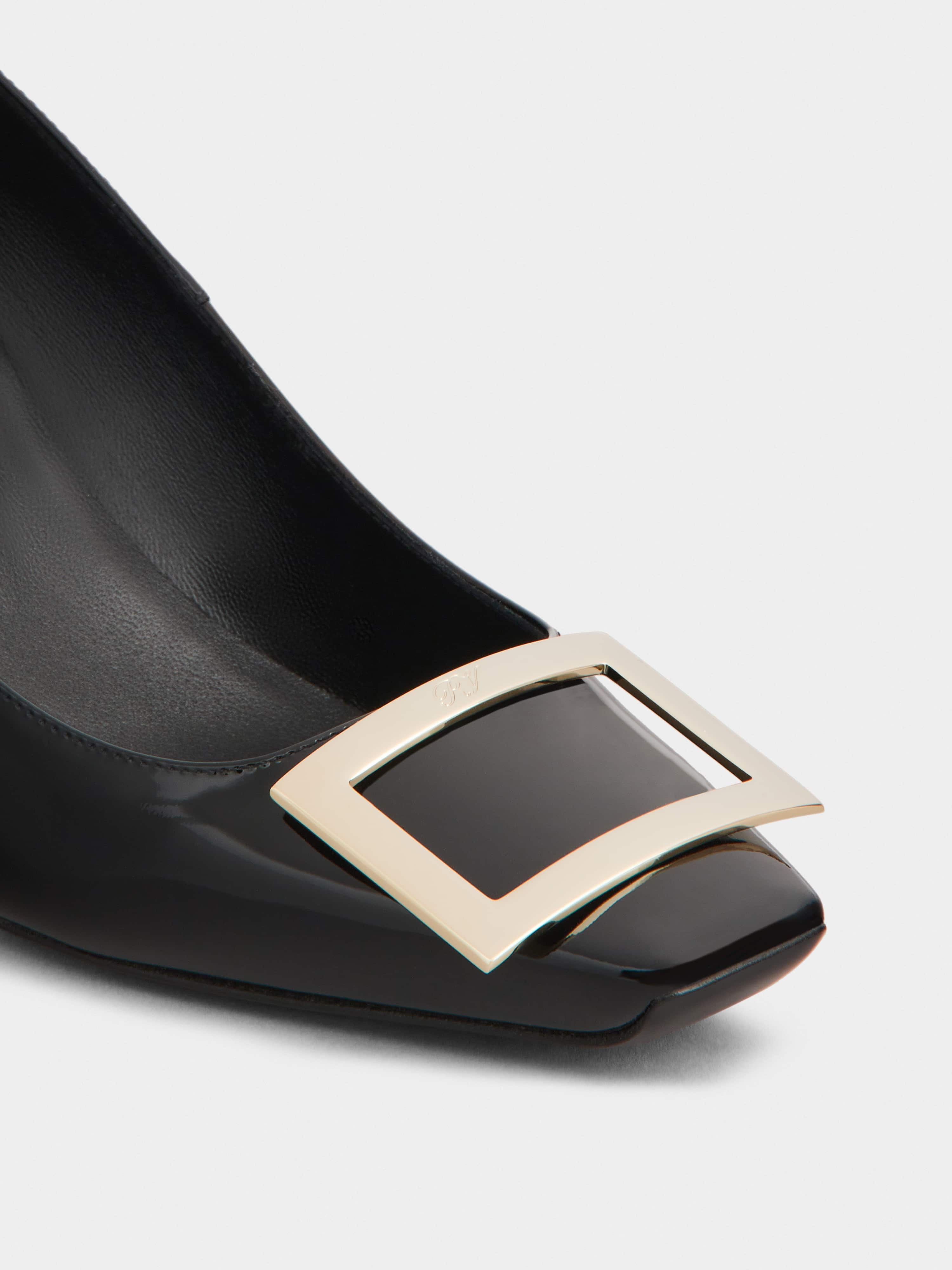 Trompette Metal Buckle Pumps in Patent Leather - 8