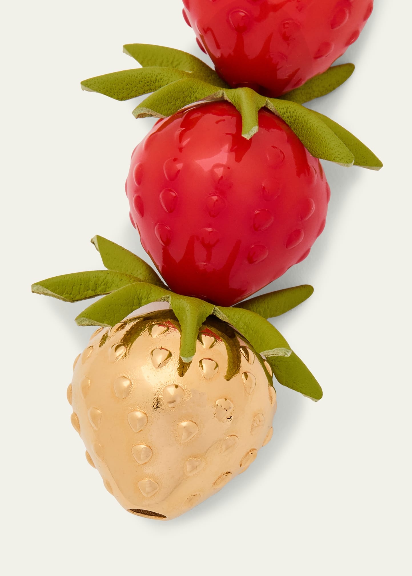 Strawberry Bag Charm in Acetate and Brass - 2