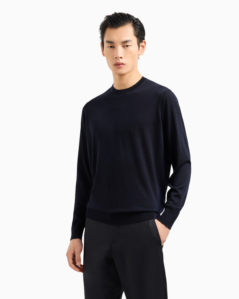 GIORGIO ARMANI Virgin-wool, crew-neck jumper outlook