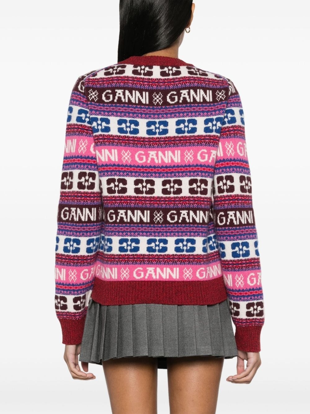 intarsia-knit crew-neck jumper - 4
