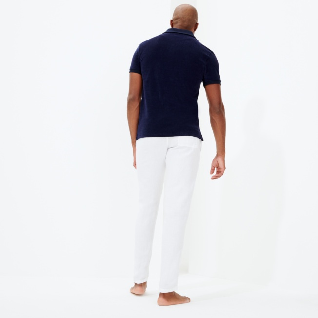 Men Linen Pants Straight Solid - 4