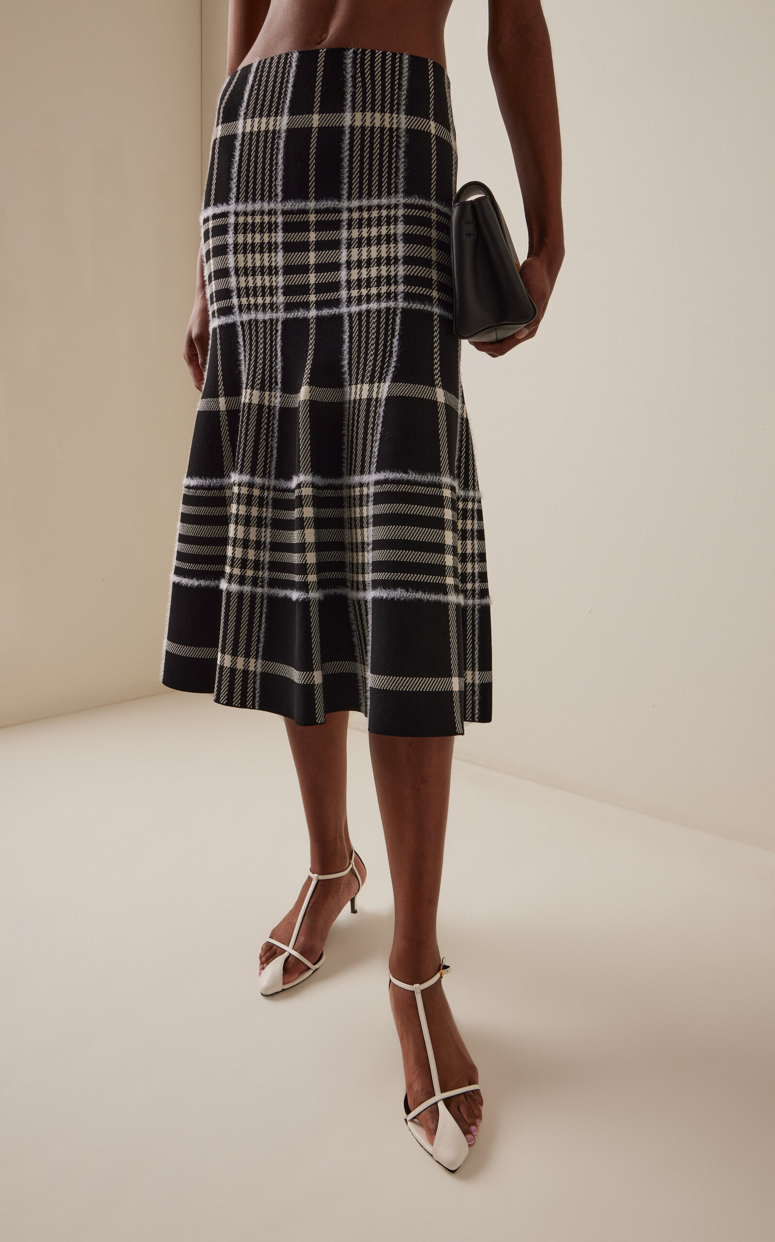 The Rory Plaid-Jacquard Midi Skirt black - 3